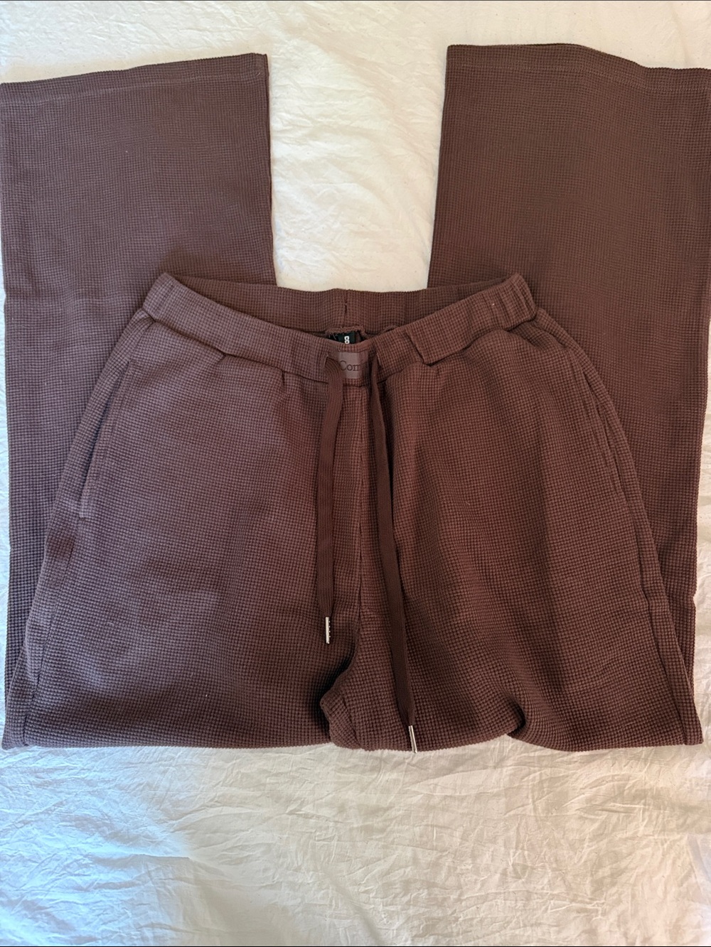 Wide Leg Women's Lounge Pants & Top Set in Deep Brown - Picture 3 of 3